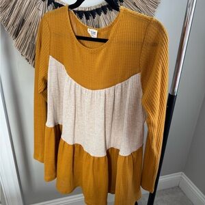 Peach Love Waffle Top Tunic